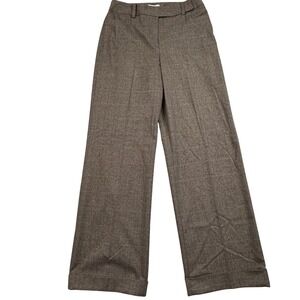 NWT Pursuits Ltd Womens Brown Multi‎ Glen Plaid Wide Leg Cuffed Dress Pants